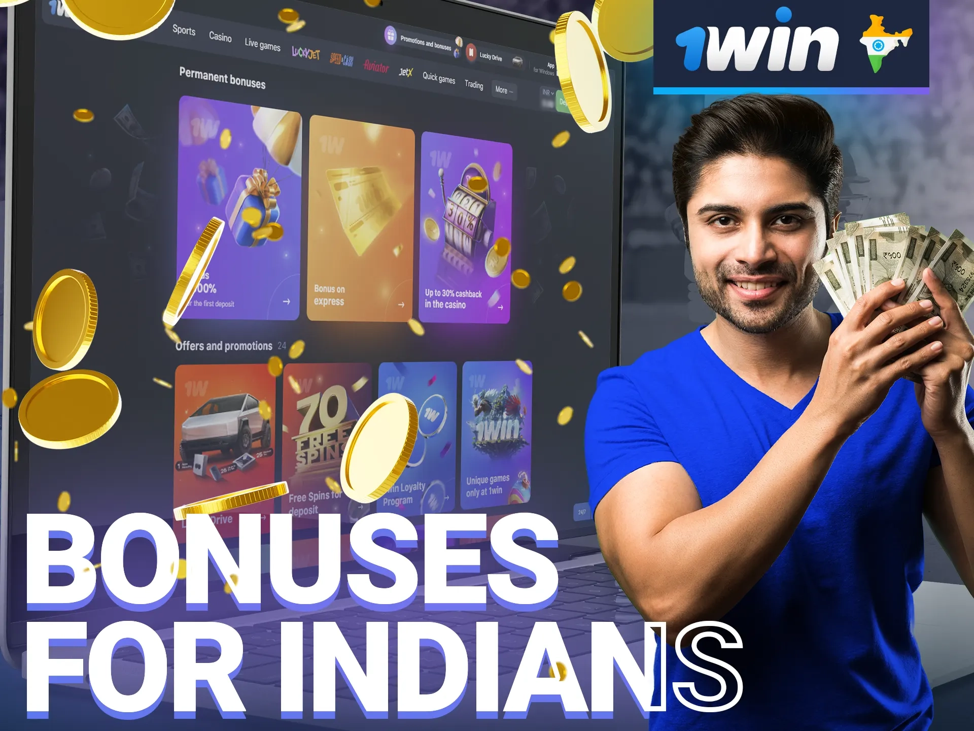 Get a free bonus for registration of indian account.