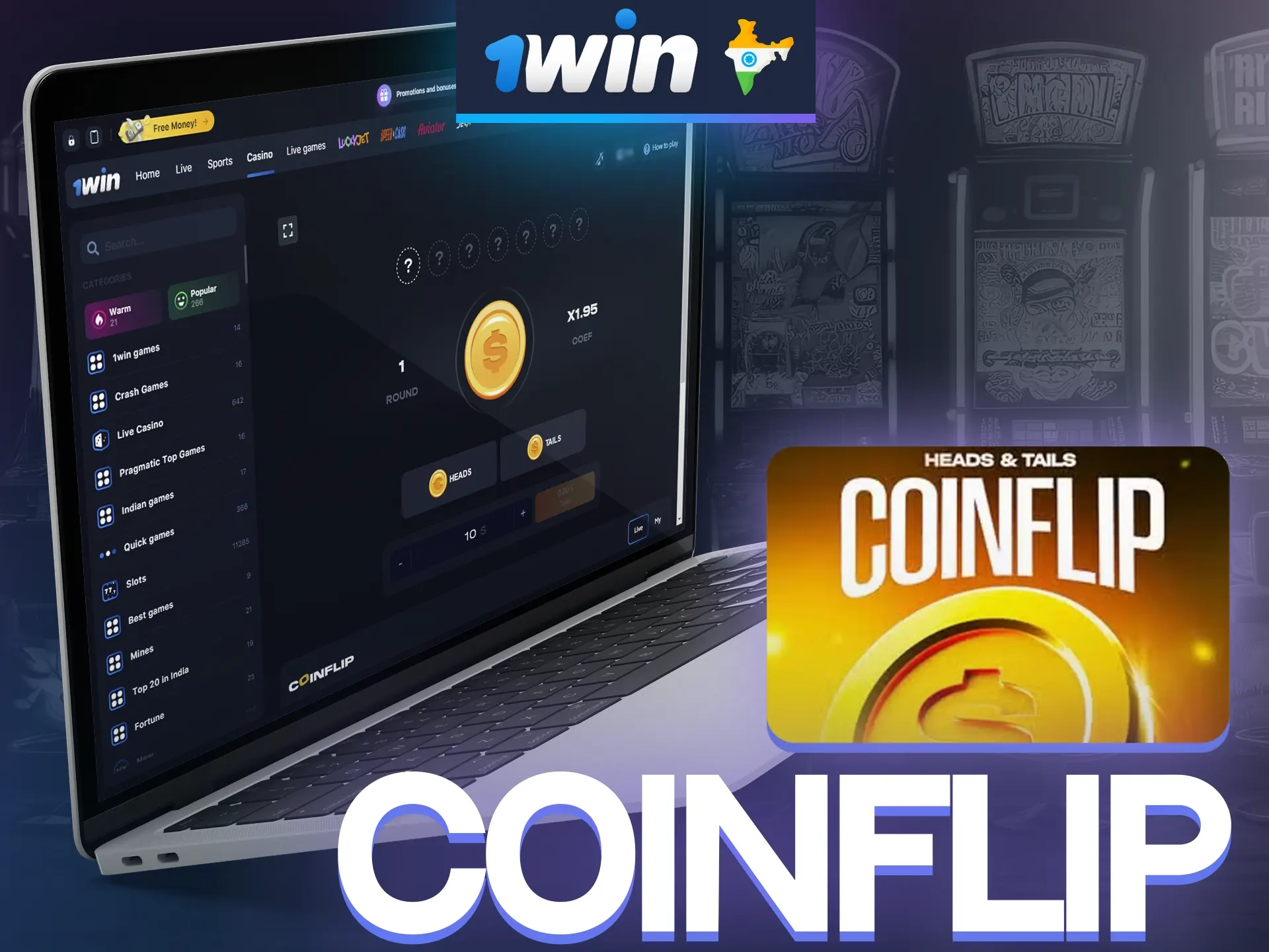 You can play your own 1win game Coinflip and try your luck.