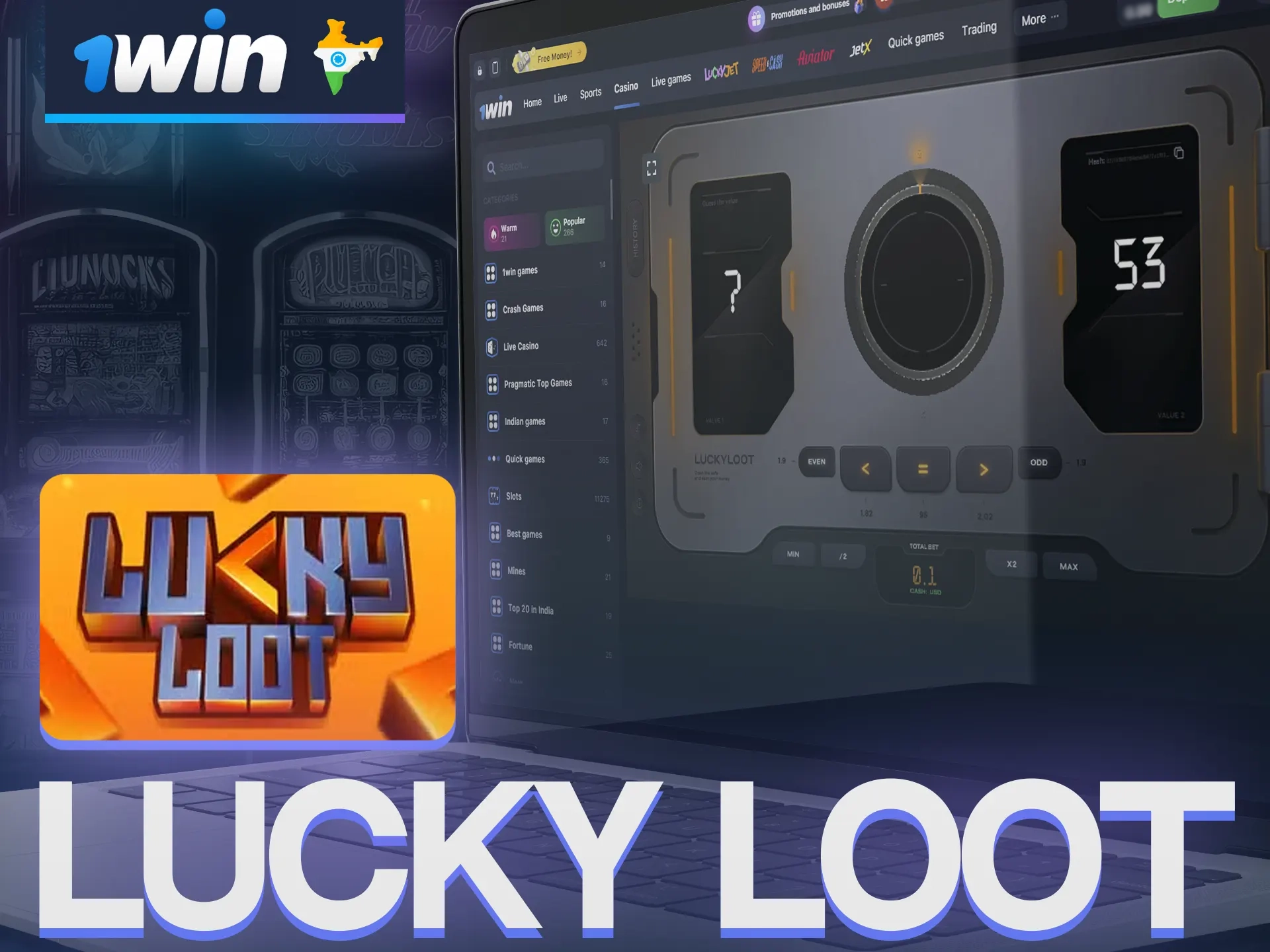 Play in Lucky Loot via PC or smartphone at 1win.