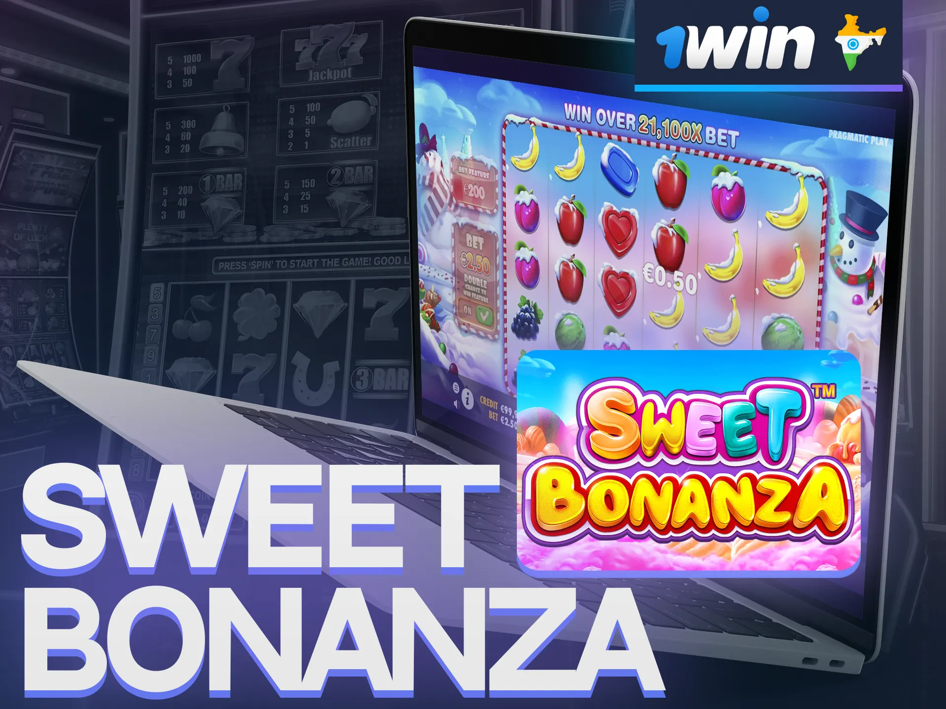 Play Sweet Bonanza at 1win website with bonuses.