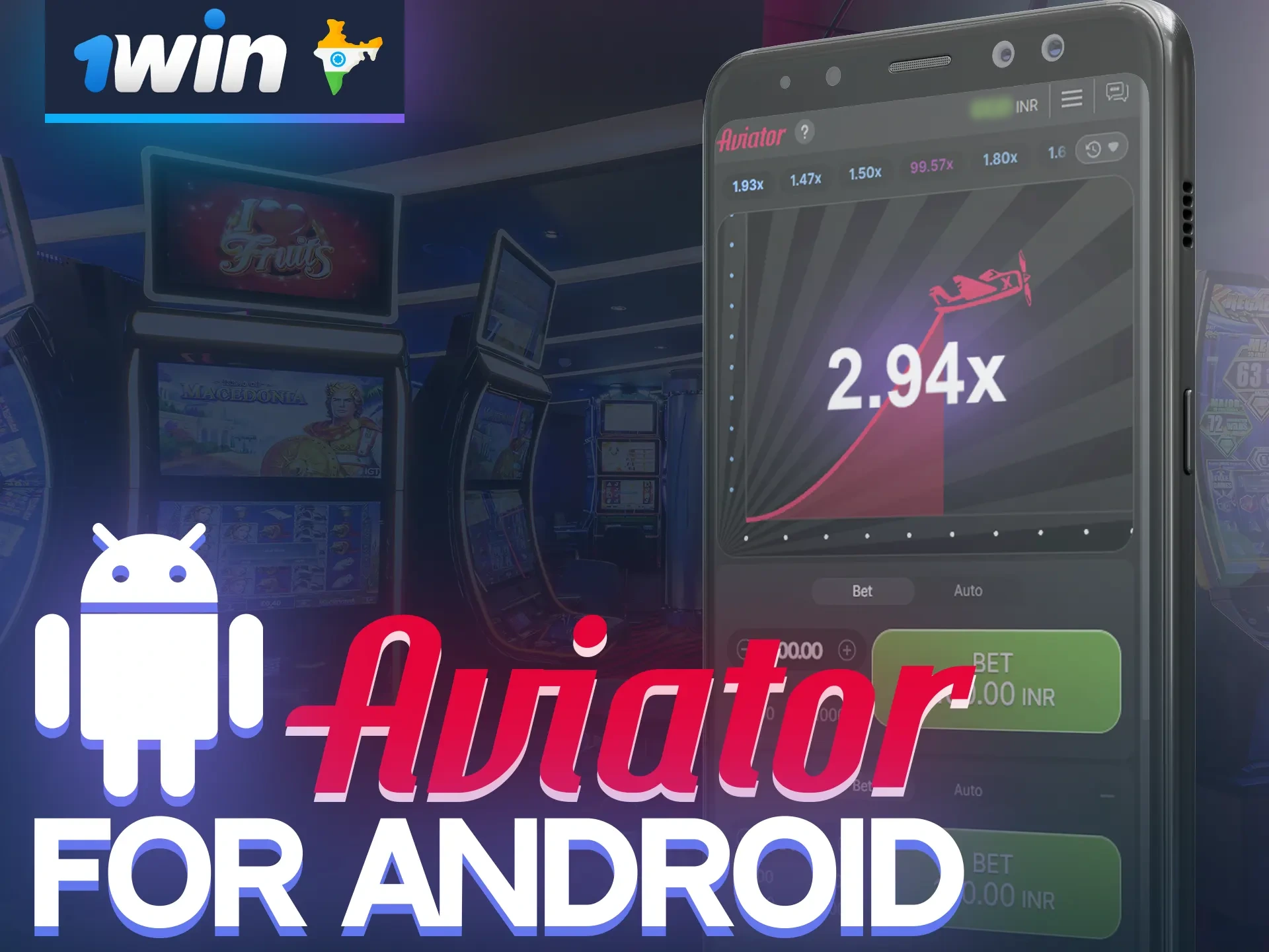 Enjoy the Aviator game via the 1win mobile app for Android.