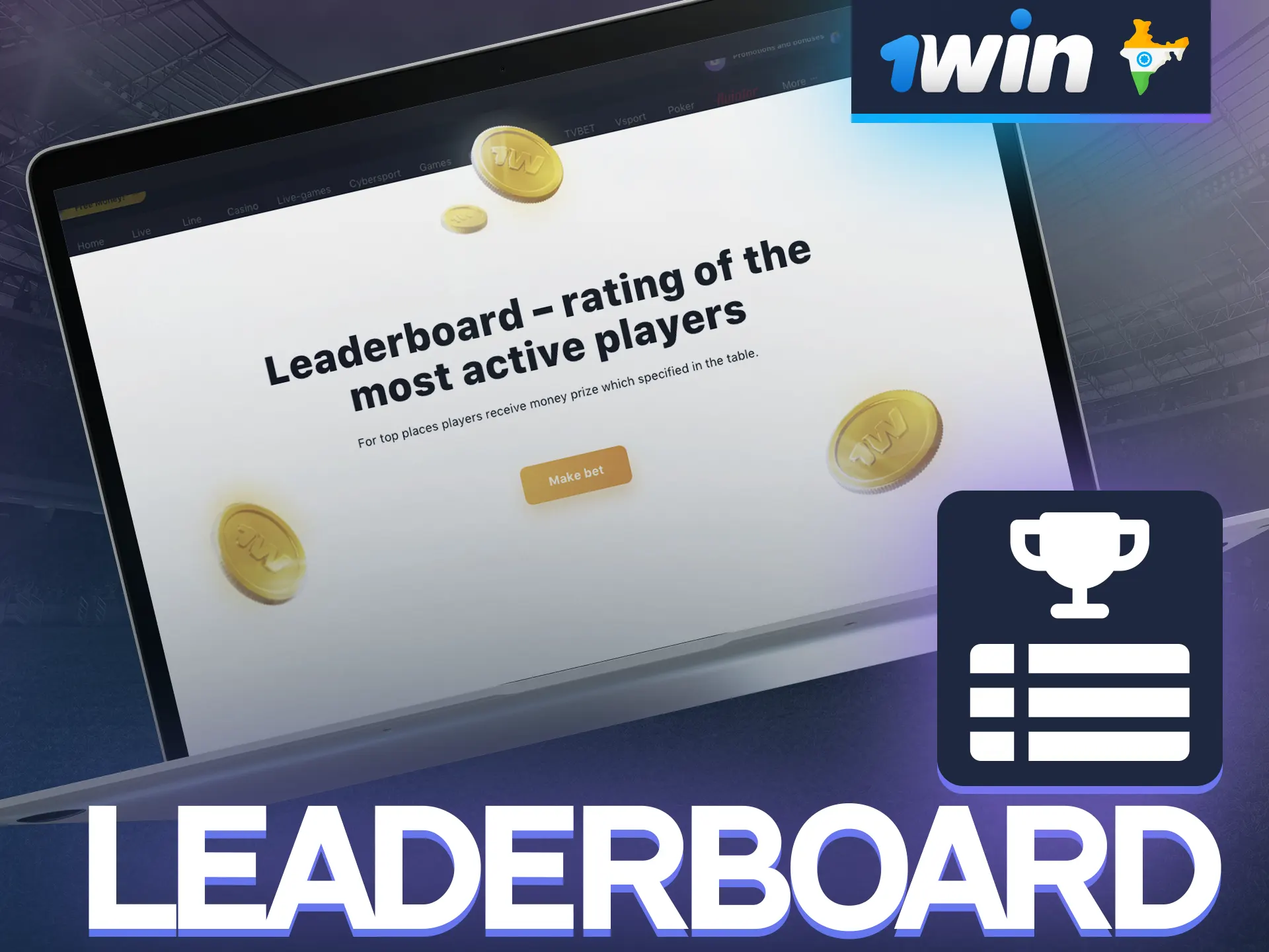 Play 1win casino games, place bets and climb the leaderboard for exclusive bonuses.