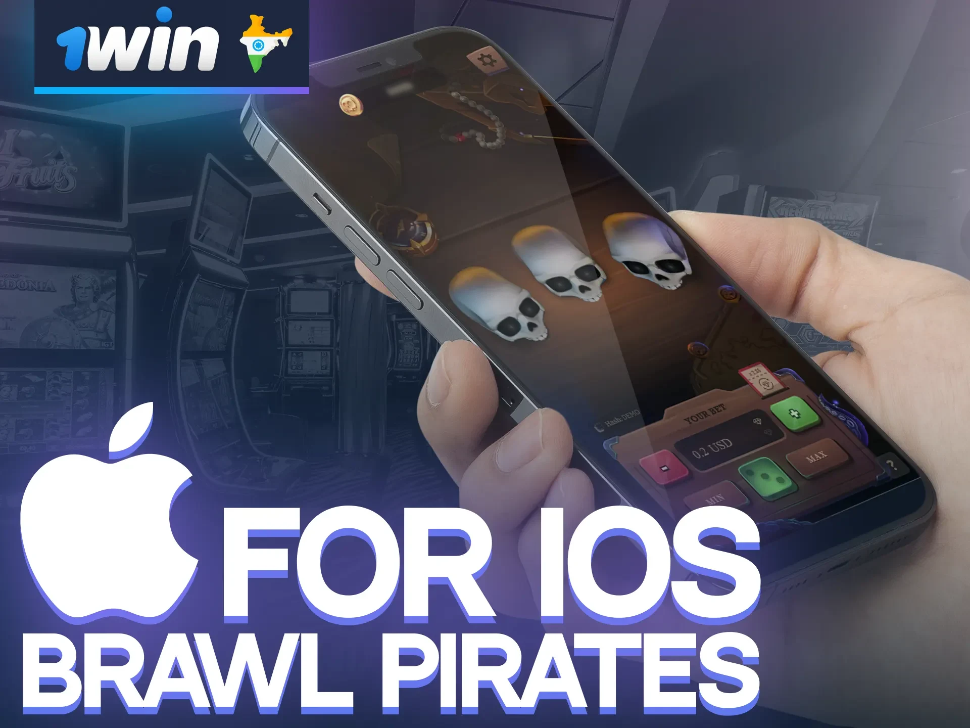 Download and install the 1win app for iOS and enjoy Brawl Pirates.