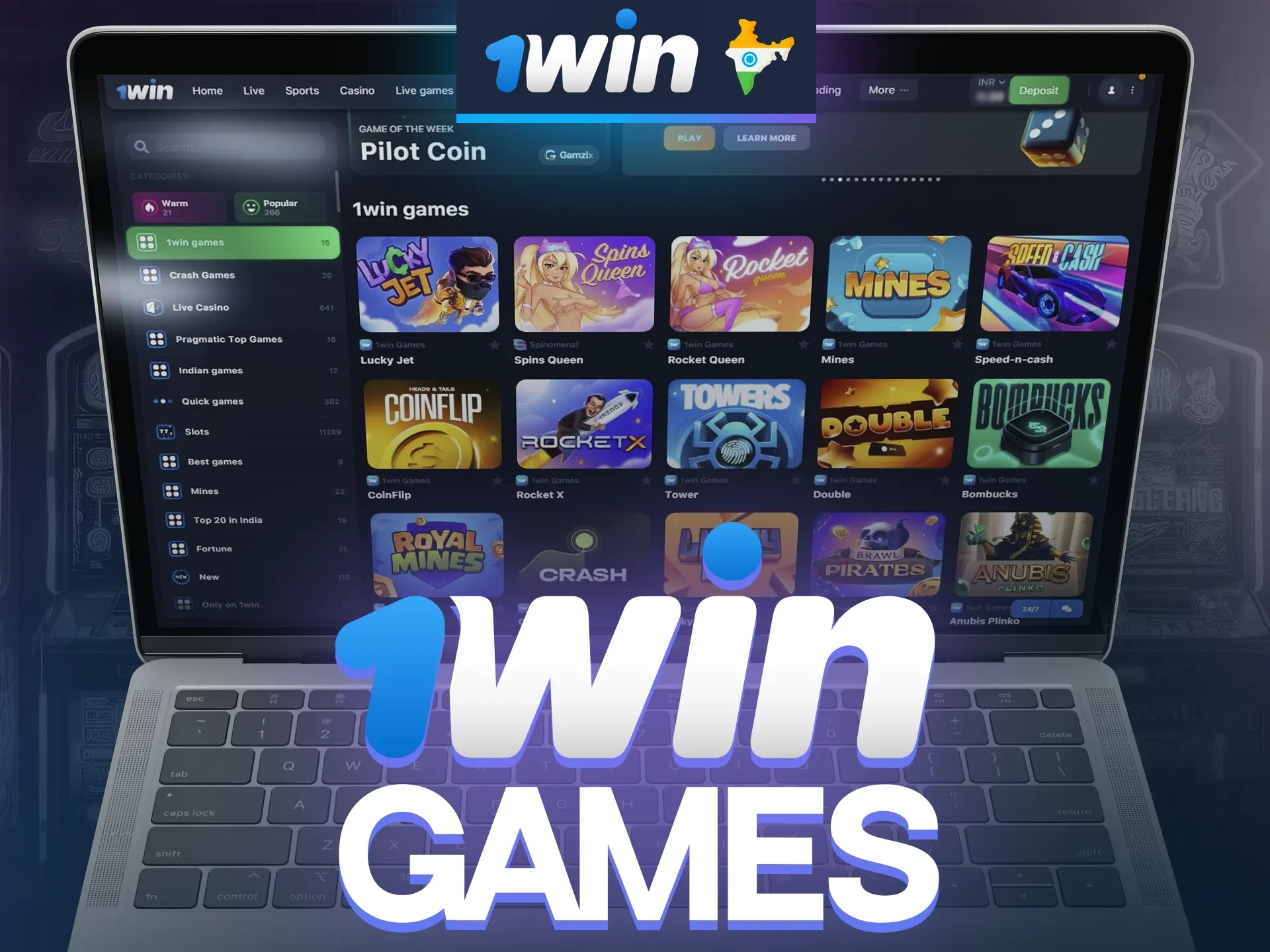 The games are in-house developed by the reliable provider 1win.