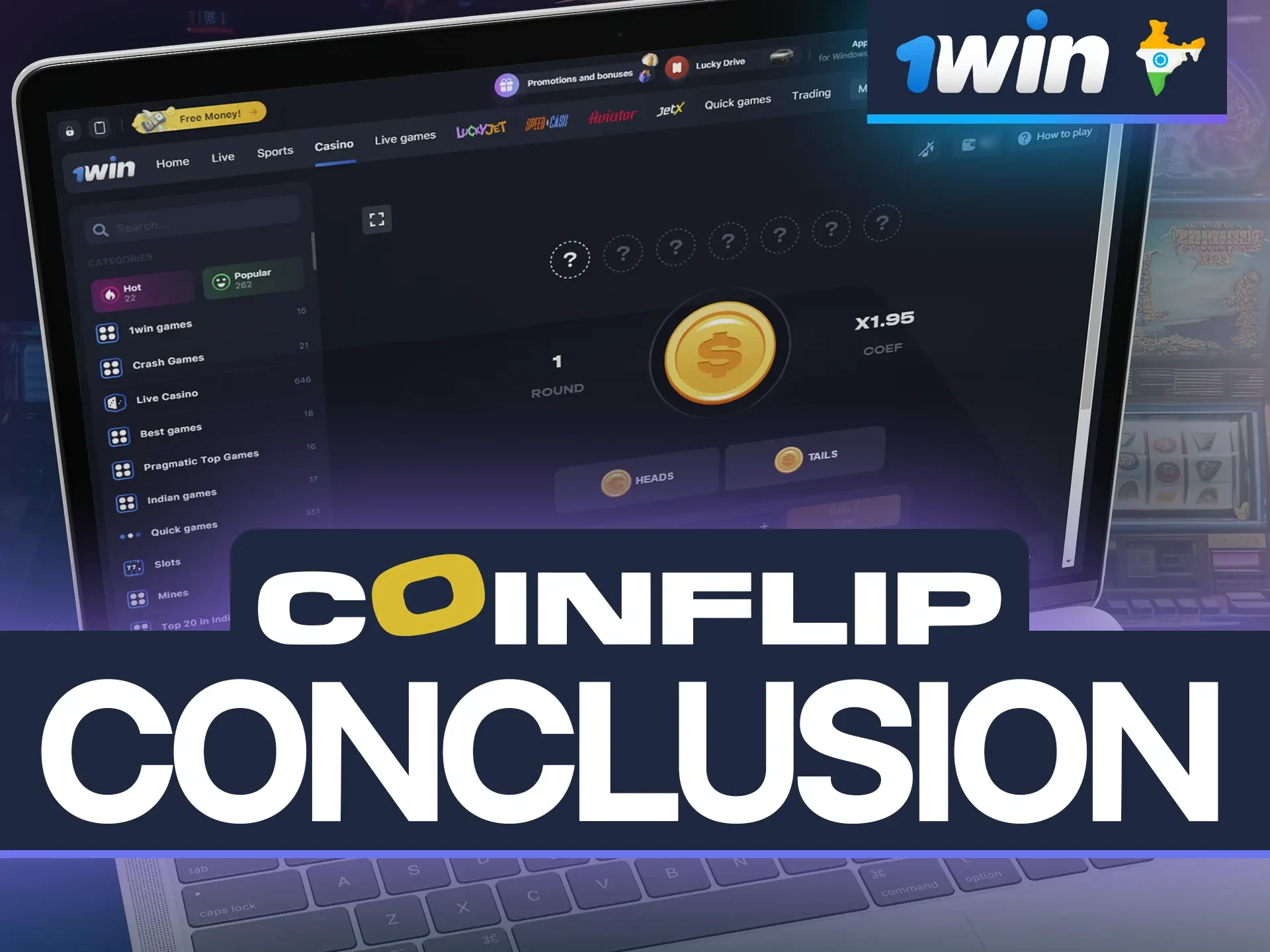 Coinflip at 1win is a simple and straightforward game that will pull you in from the first minute.