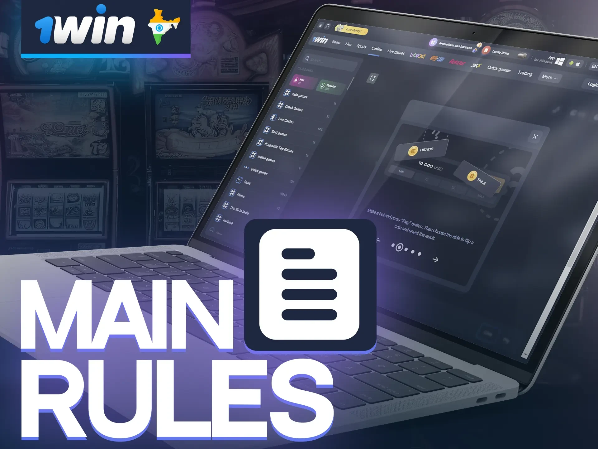 Read a brief description of the rules and gameplay of Coinflip at 1win.