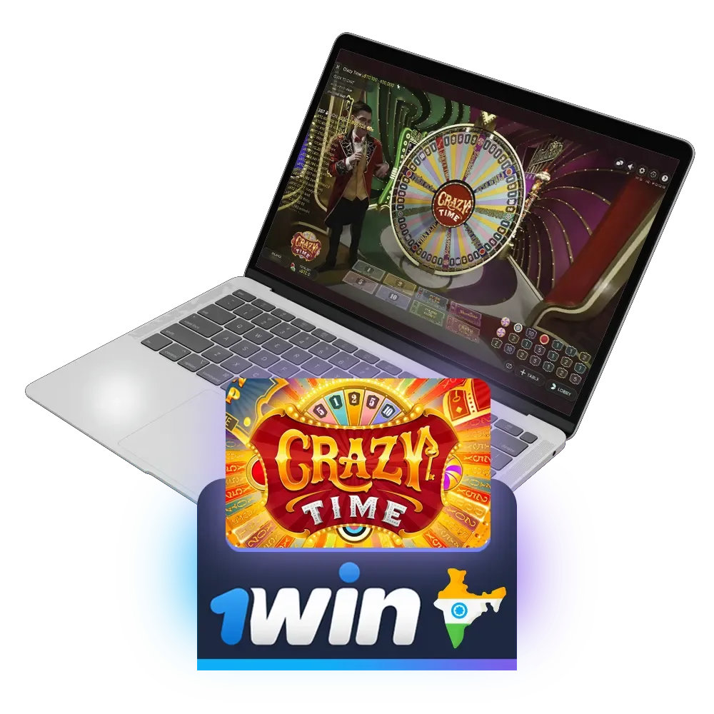 Place your bet and watch the wheel spin in the Crazy Time game at 1win.