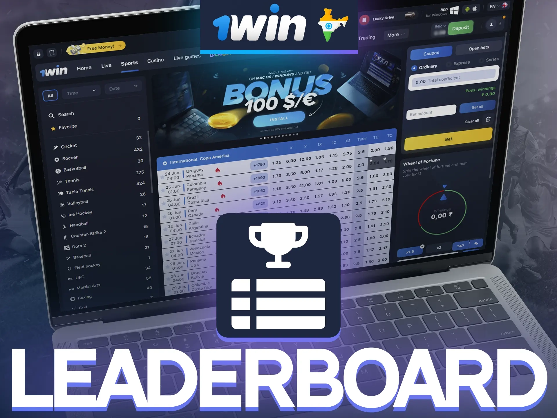 Earn points by betting on cricket and casino games and climb the 1win leaderboard for exclusive bonuses.