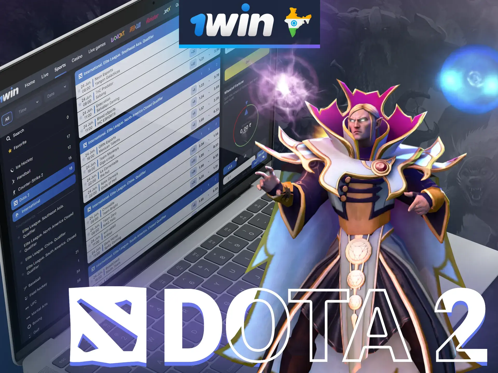 Dota 2 has gained popularity all over the world is available at 1win.