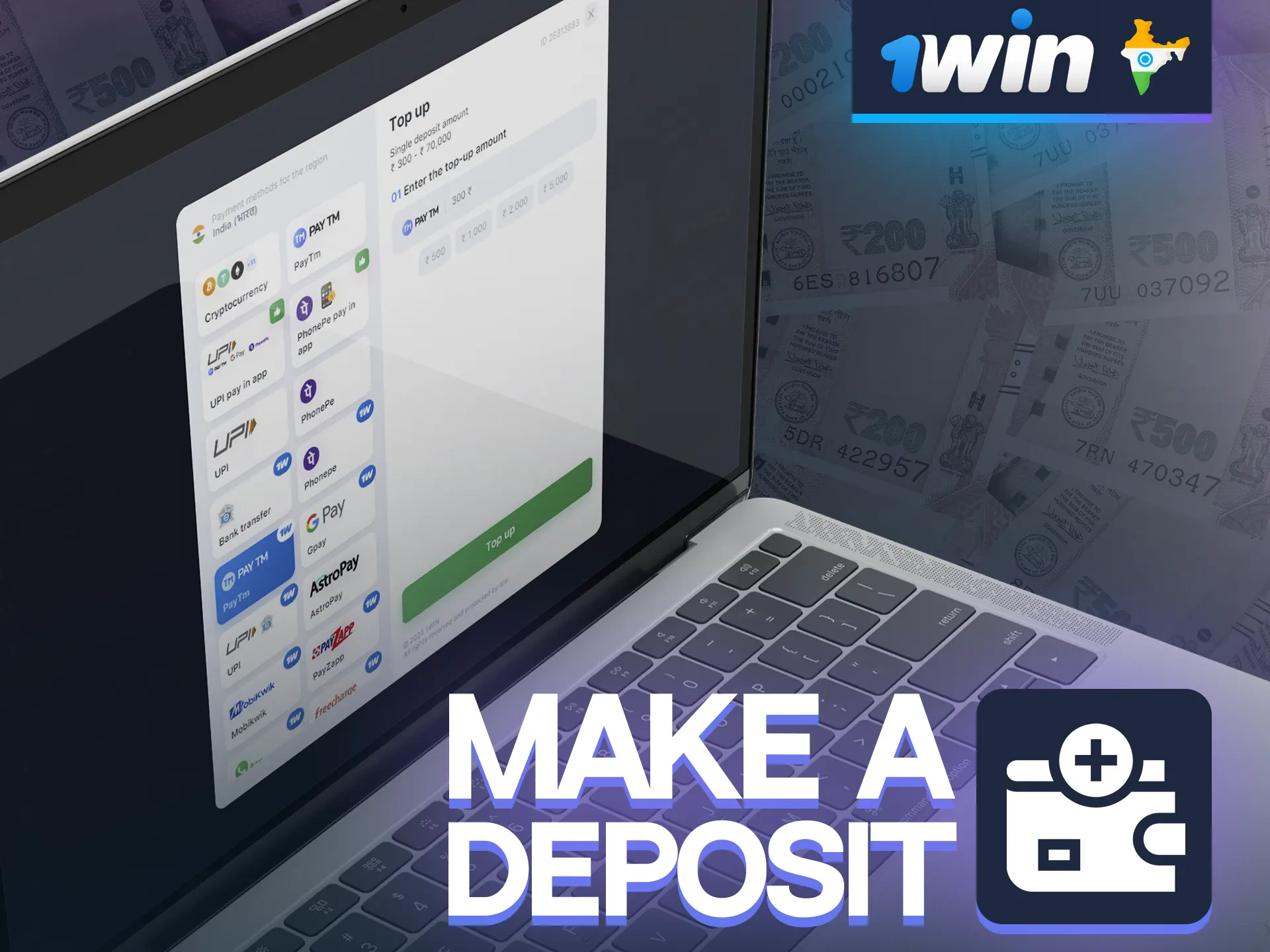 Our simple guide will help players from India to deposit and start bets on fantasy sport in 1win.