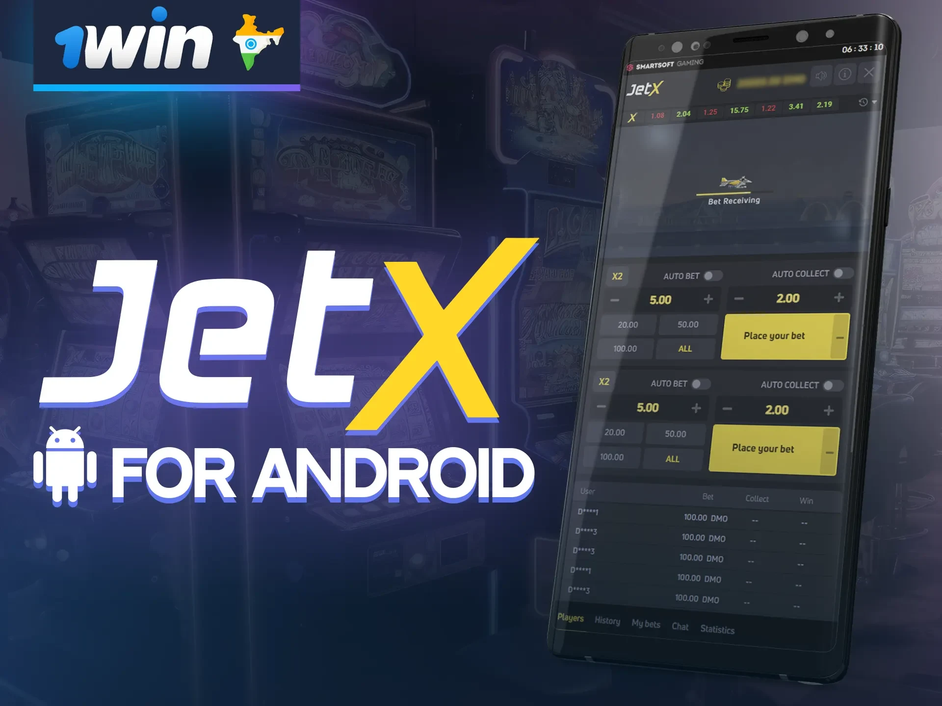 Read the instruction on how to install the 1win app on Android devices to play JetX.