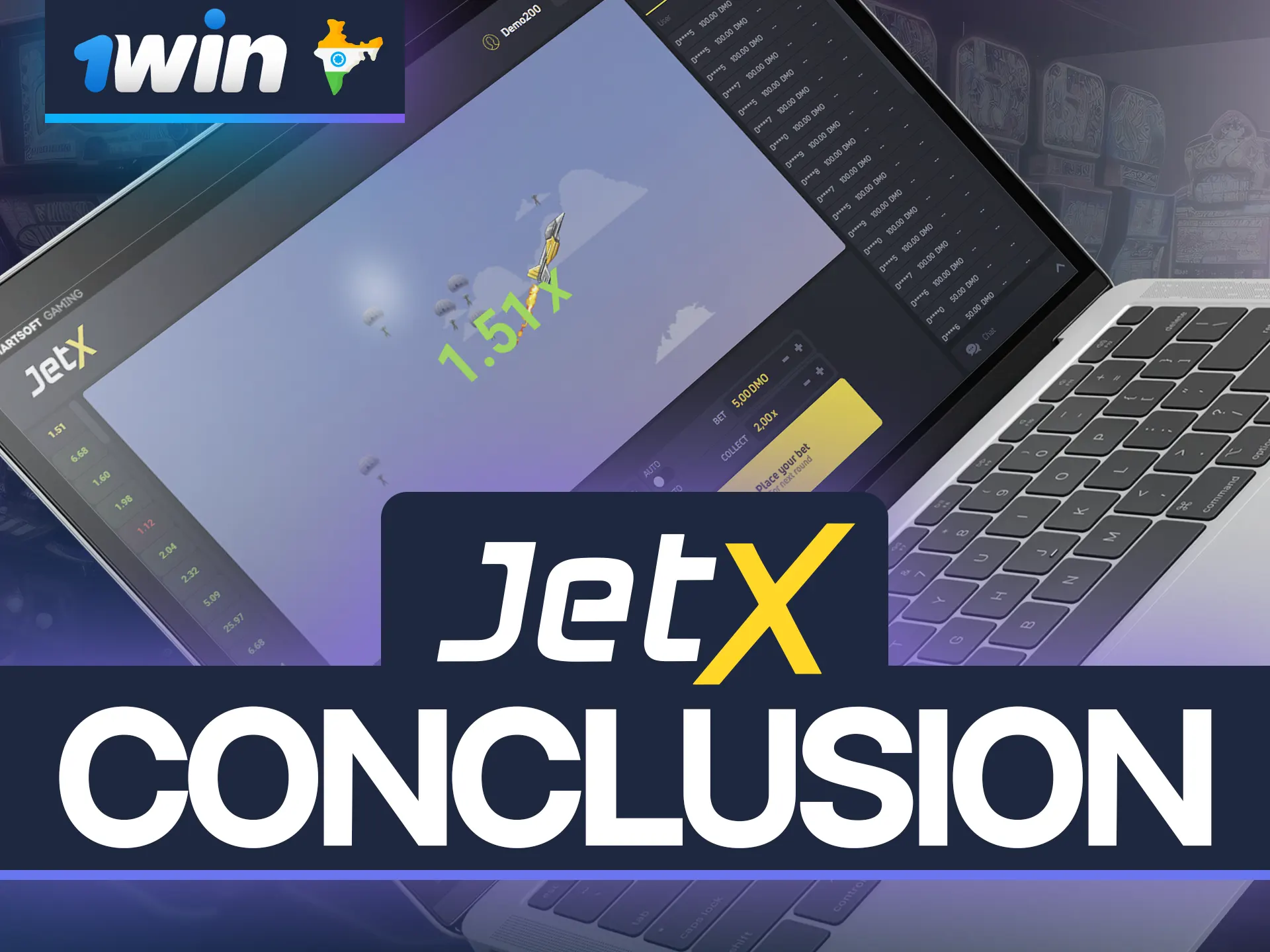 Be able to cash out your bet in the JetX game at 1win before the jet plane crashes.