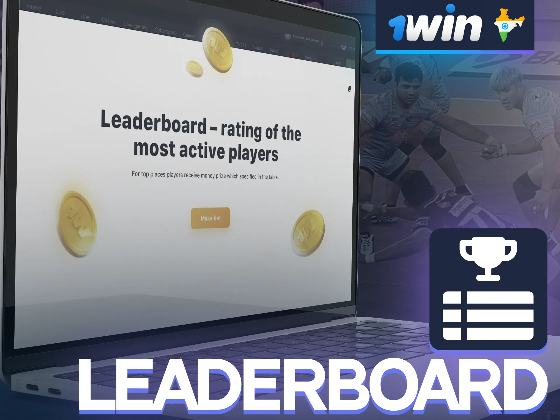 You can top the leaderboard and snatch a big score at 1win.