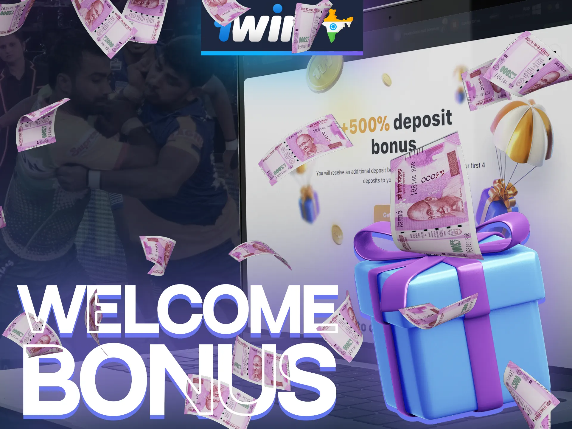 New users will receive welcome bonus on deposit from 1win.