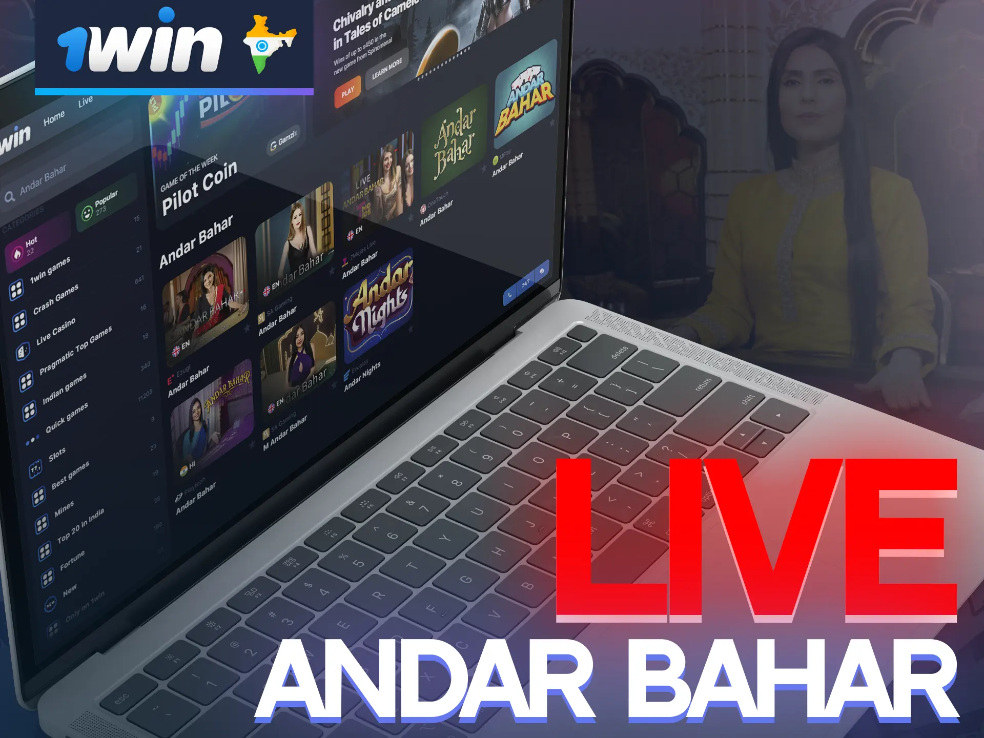 This native Indian live andar bahar entertainment consists of 52 cards available on 1win.