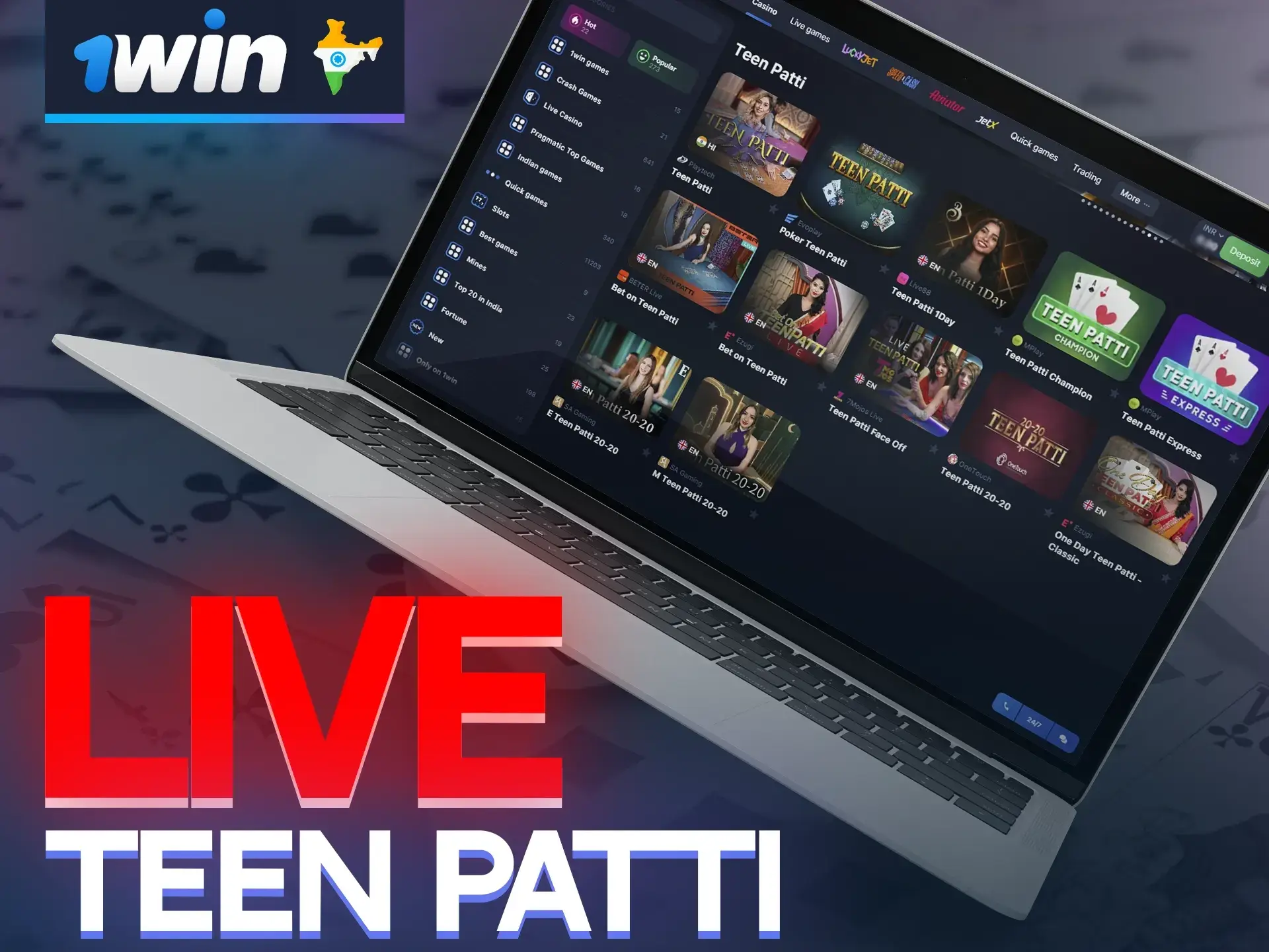 The legendary Indian game teen patti awaits you at 1win.