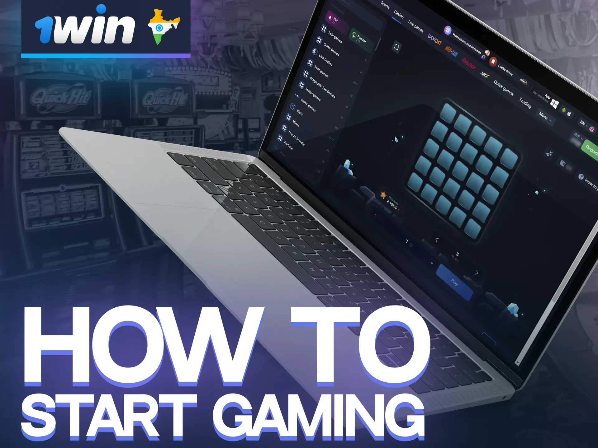 Create a 1win account and join other players to play Mines.