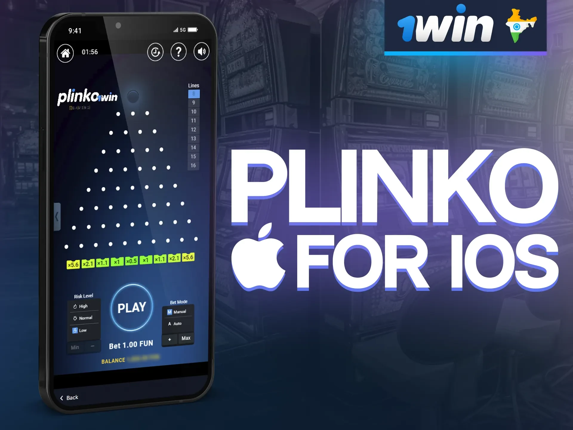 Get an unforgettable Plinko experience via the 1win iOS app.