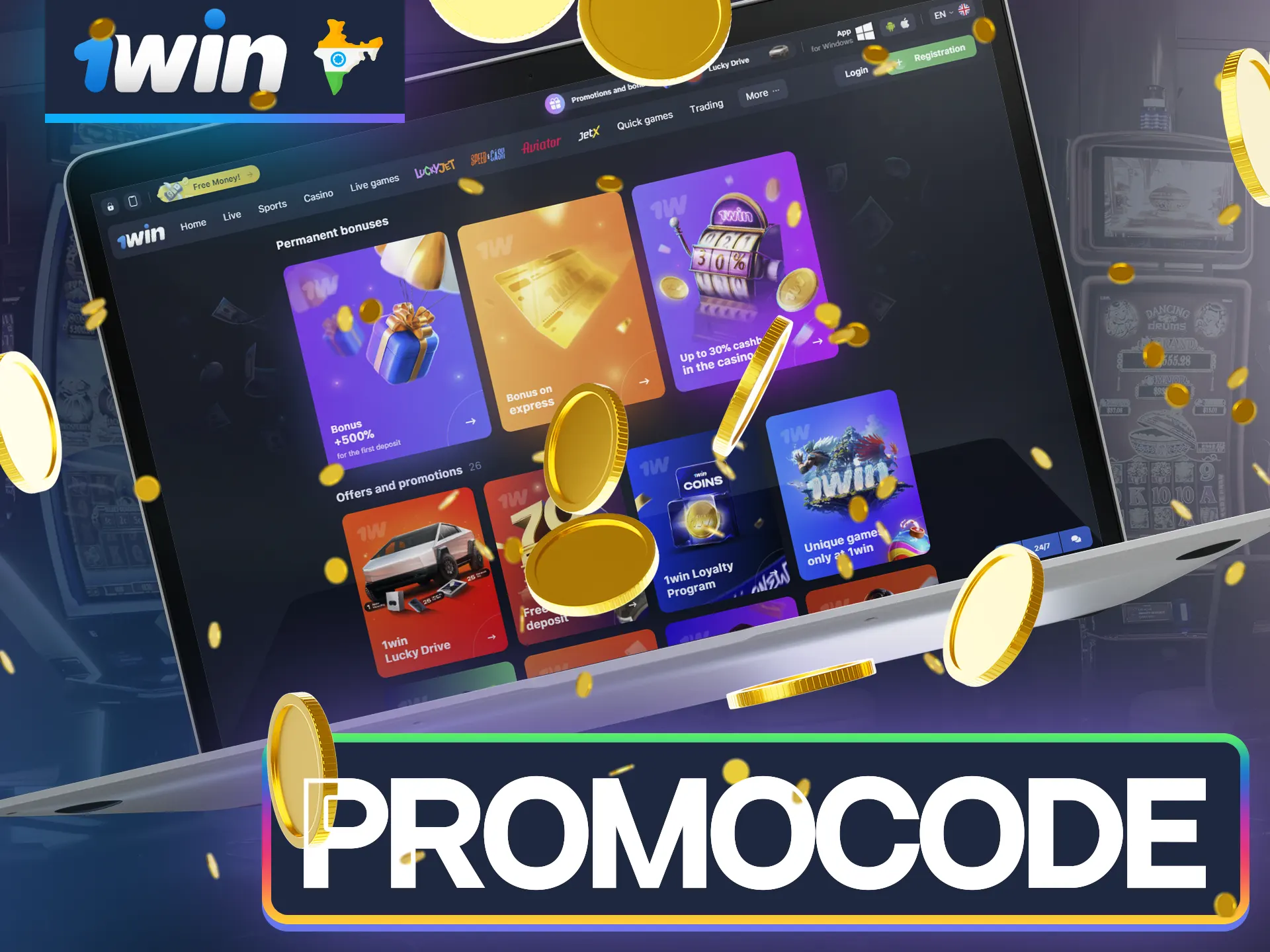 Enter promo code to get 1win bonus and use it in Plinko game.