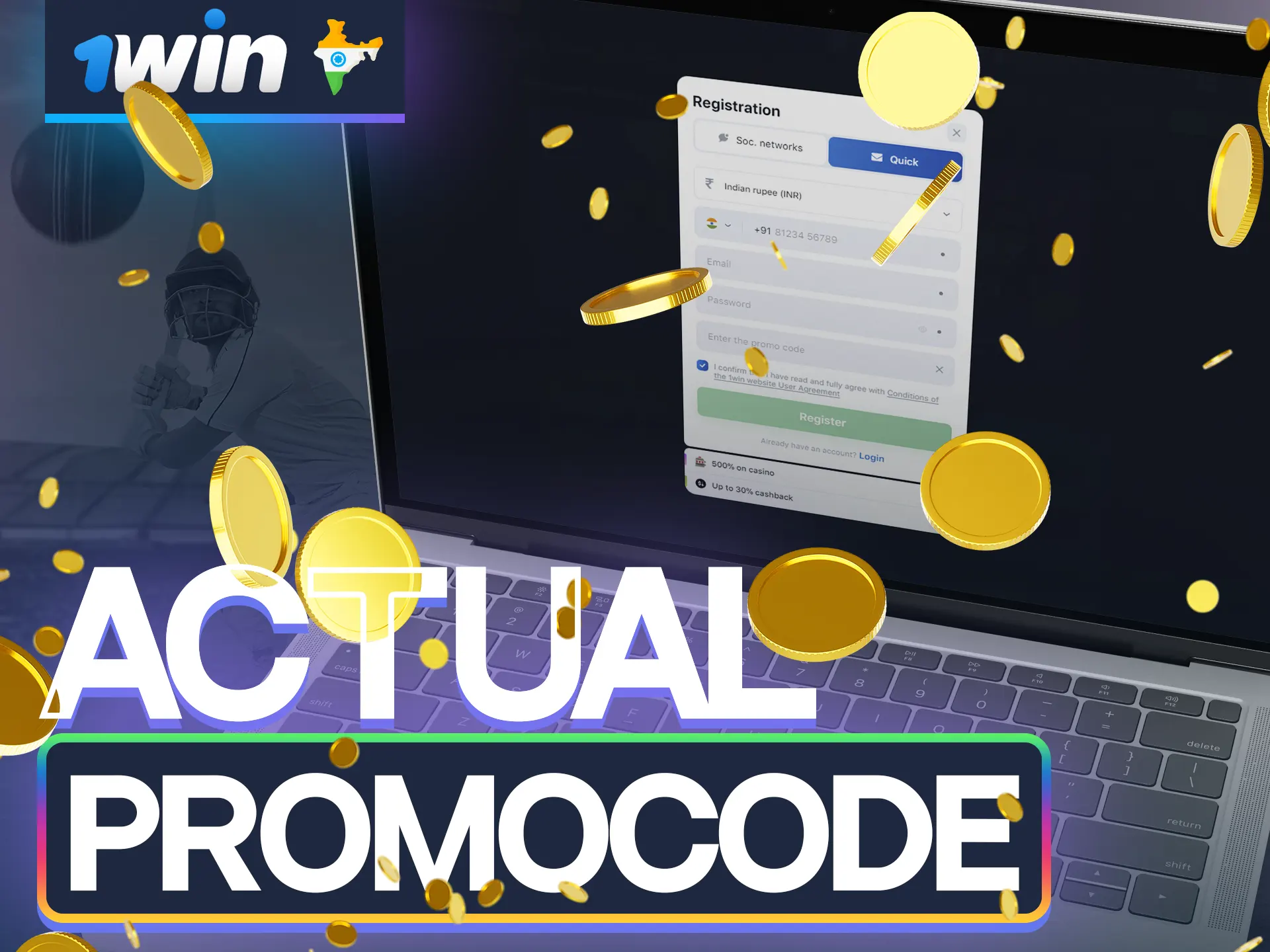 Use actual 1win promo code and get free spins and extra money.