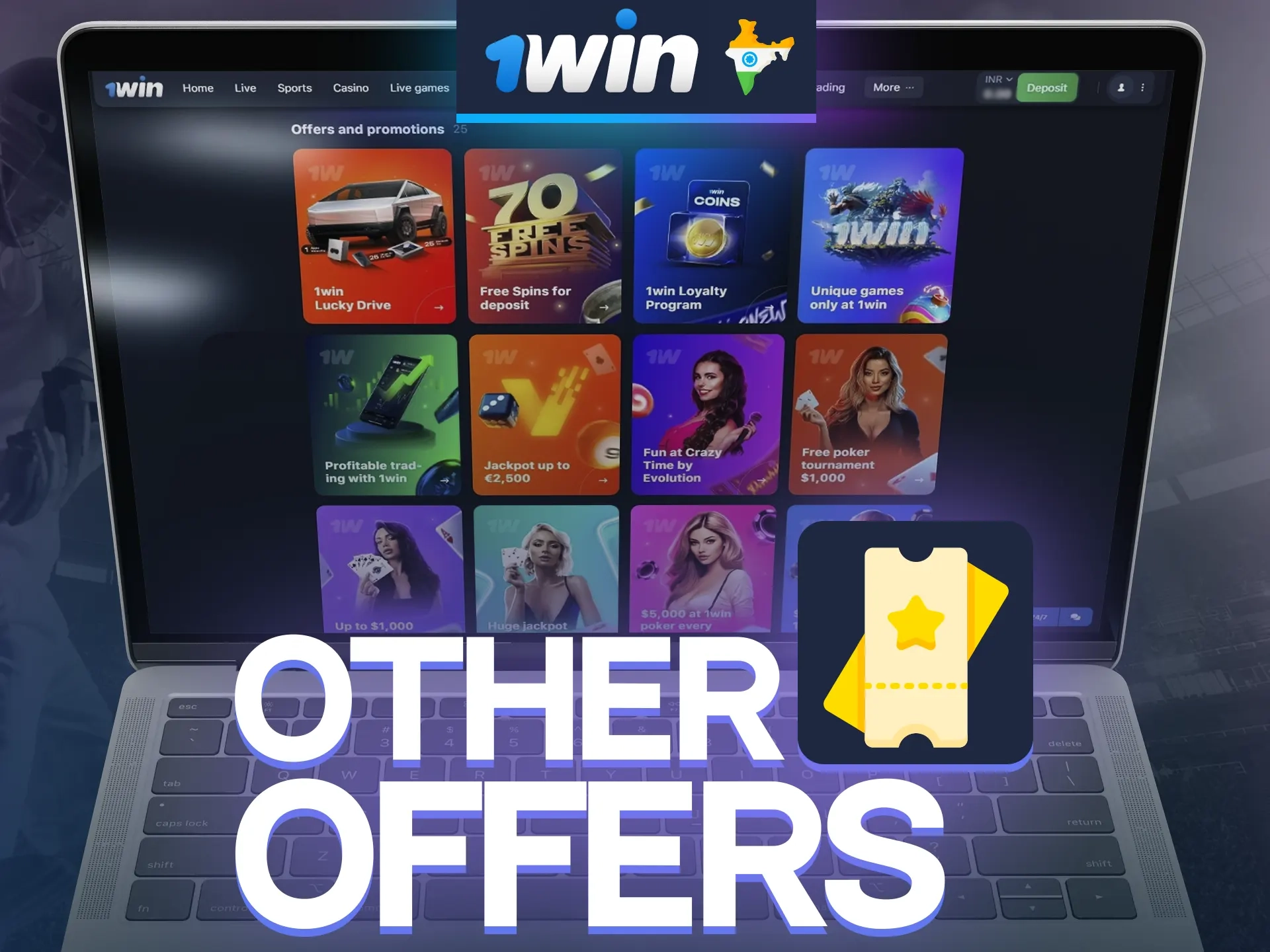 Other 1win offers: cashback, leaderbord, free spins.