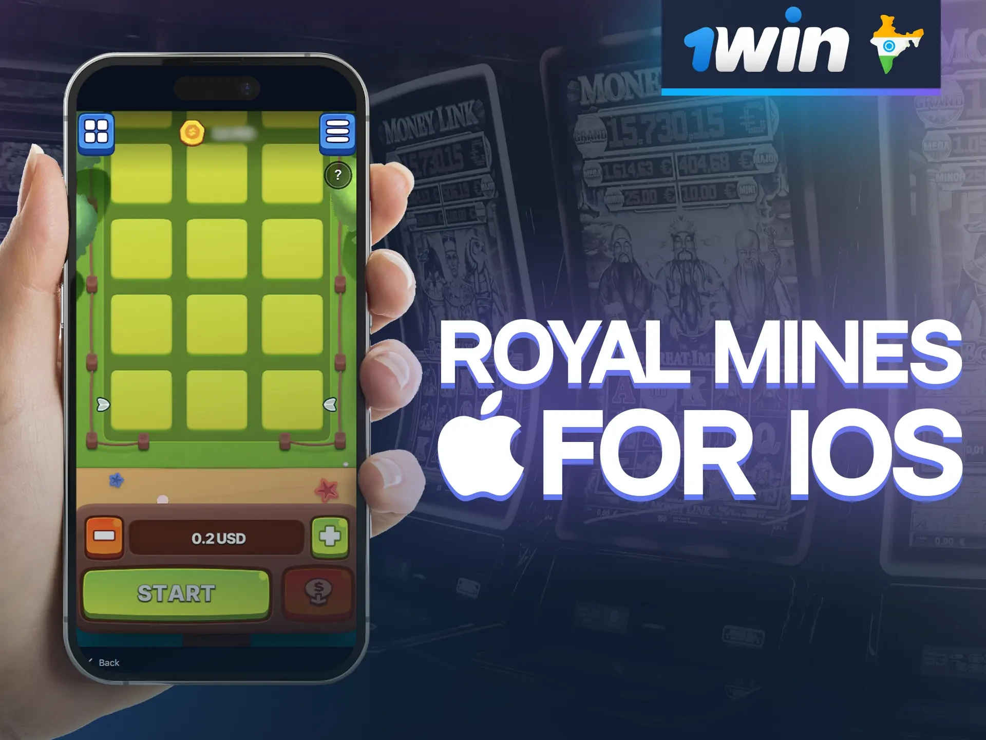 Download the 1win app on your iOS device to enjoy Royal Mines anywhere.