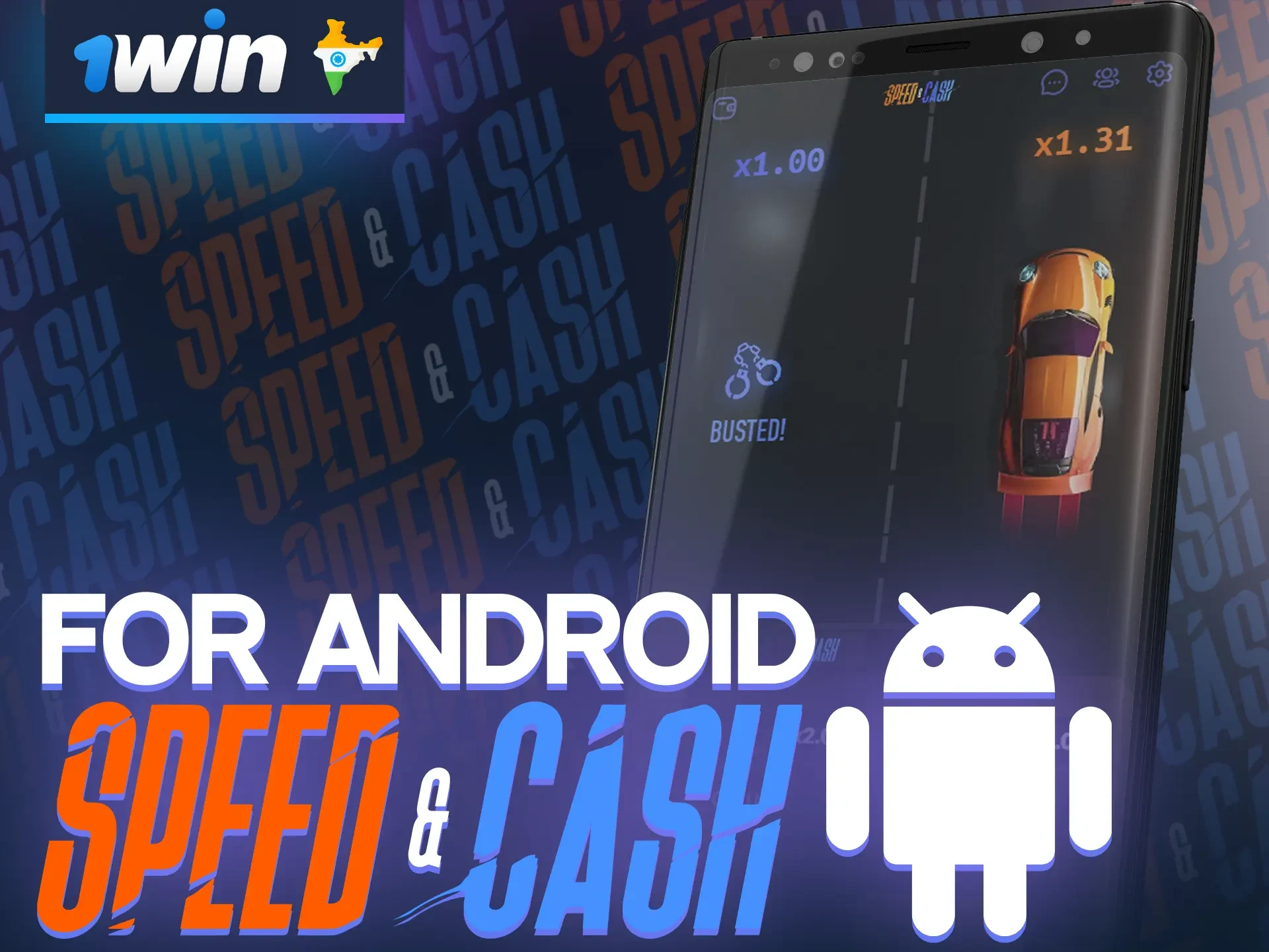 Travel the world of the Speed&Cash game through the 1win mobile app for Android.