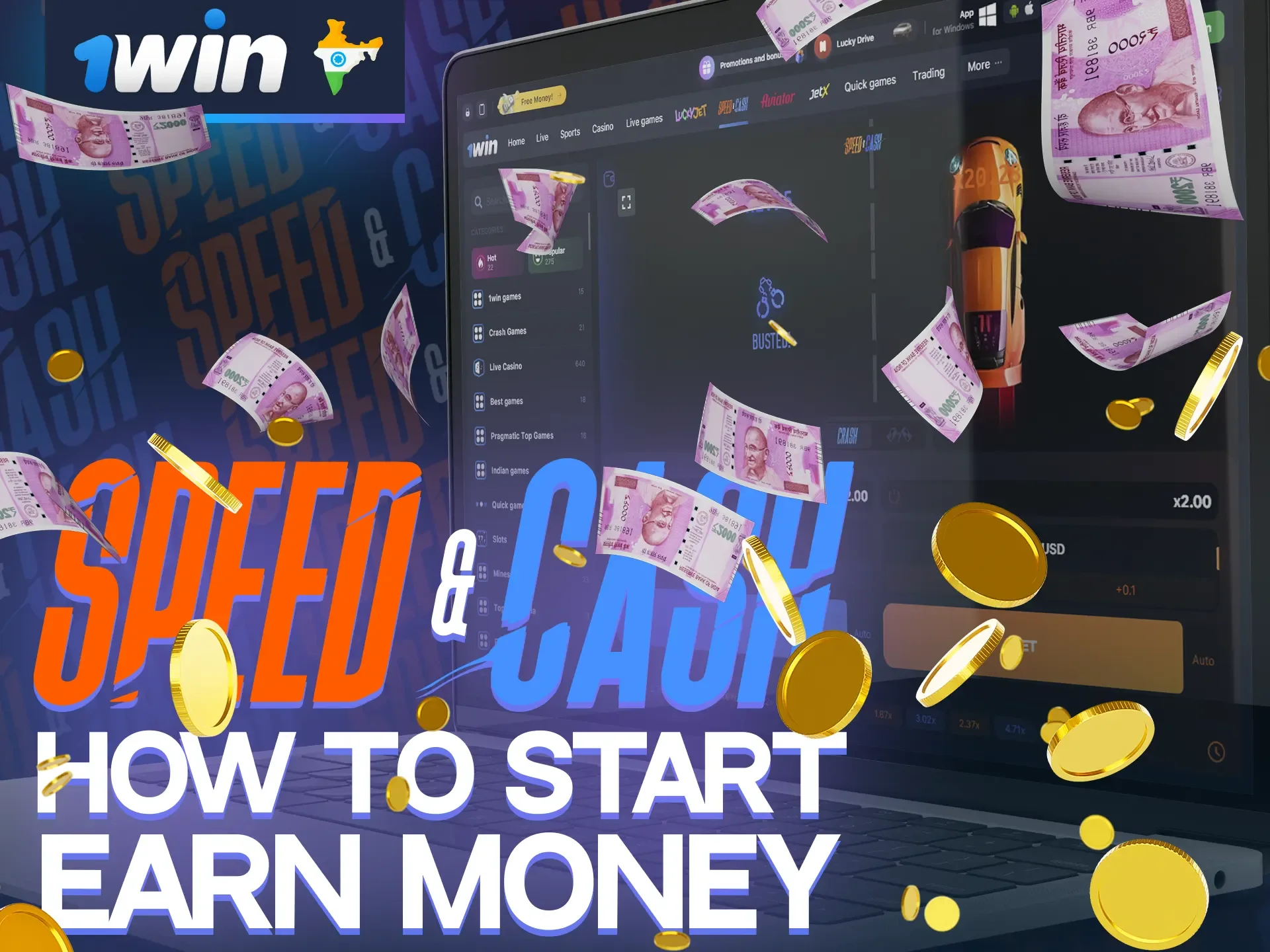 Find out how to become a winner in the Speed&Cash game at 1win.