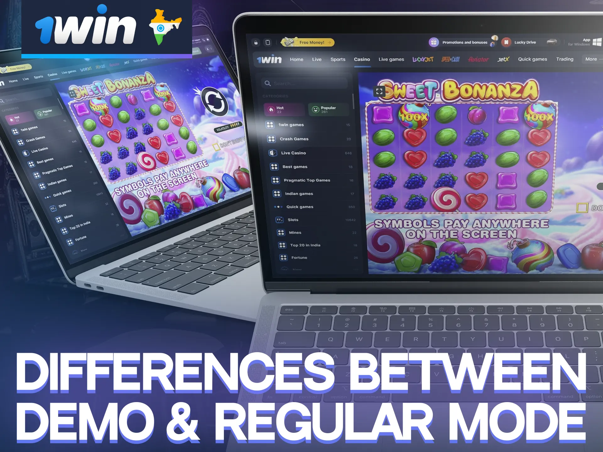 Learn the game and practice your skills without risk in Sweet Bonanza demo mode at 1win.