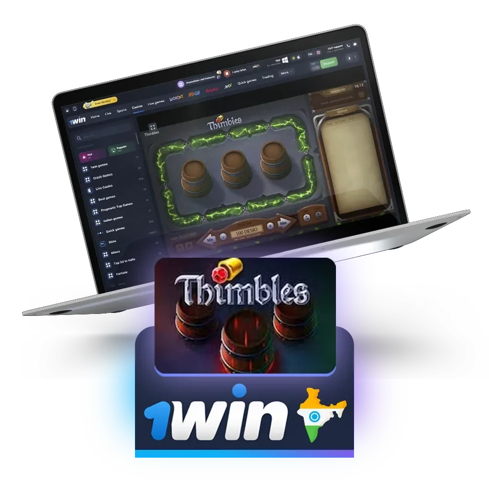 Feel the atmosphere of 90's street entertainment in the 1win Thimbles game.