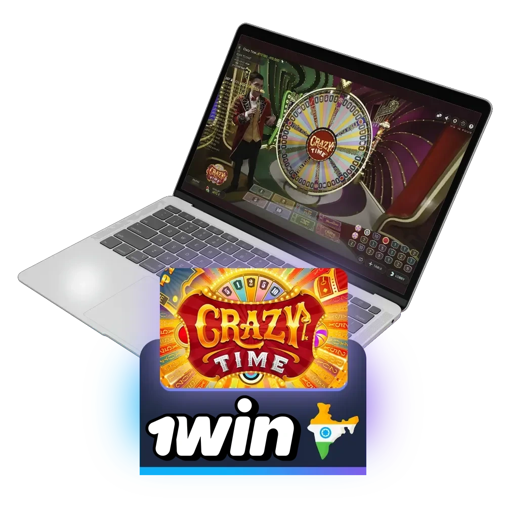 Place your bet and watch the wheel spin in the Crazy Time game at 1win.