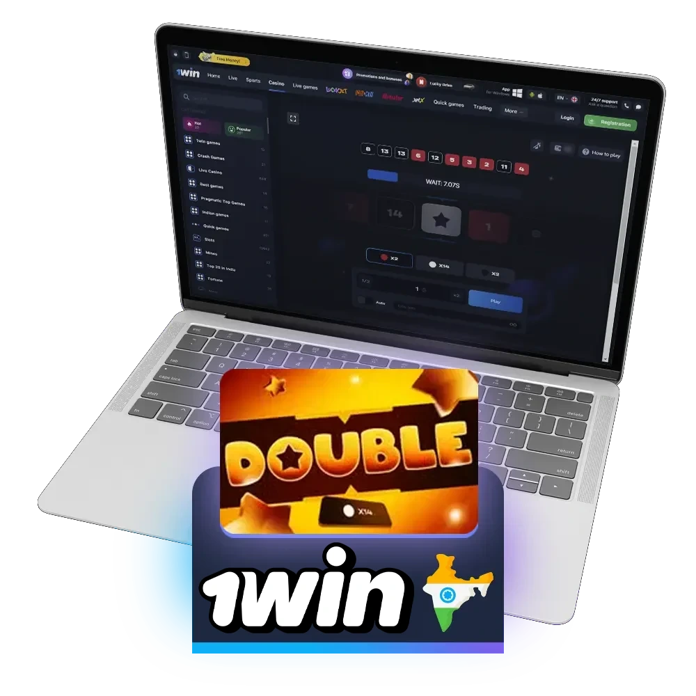 Predict which of the three colors will fall on the reel in the 1win Double game.