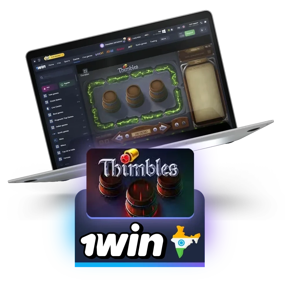 Feel the atmosphere of 90's street entertainment in the 1win Thimbles game.