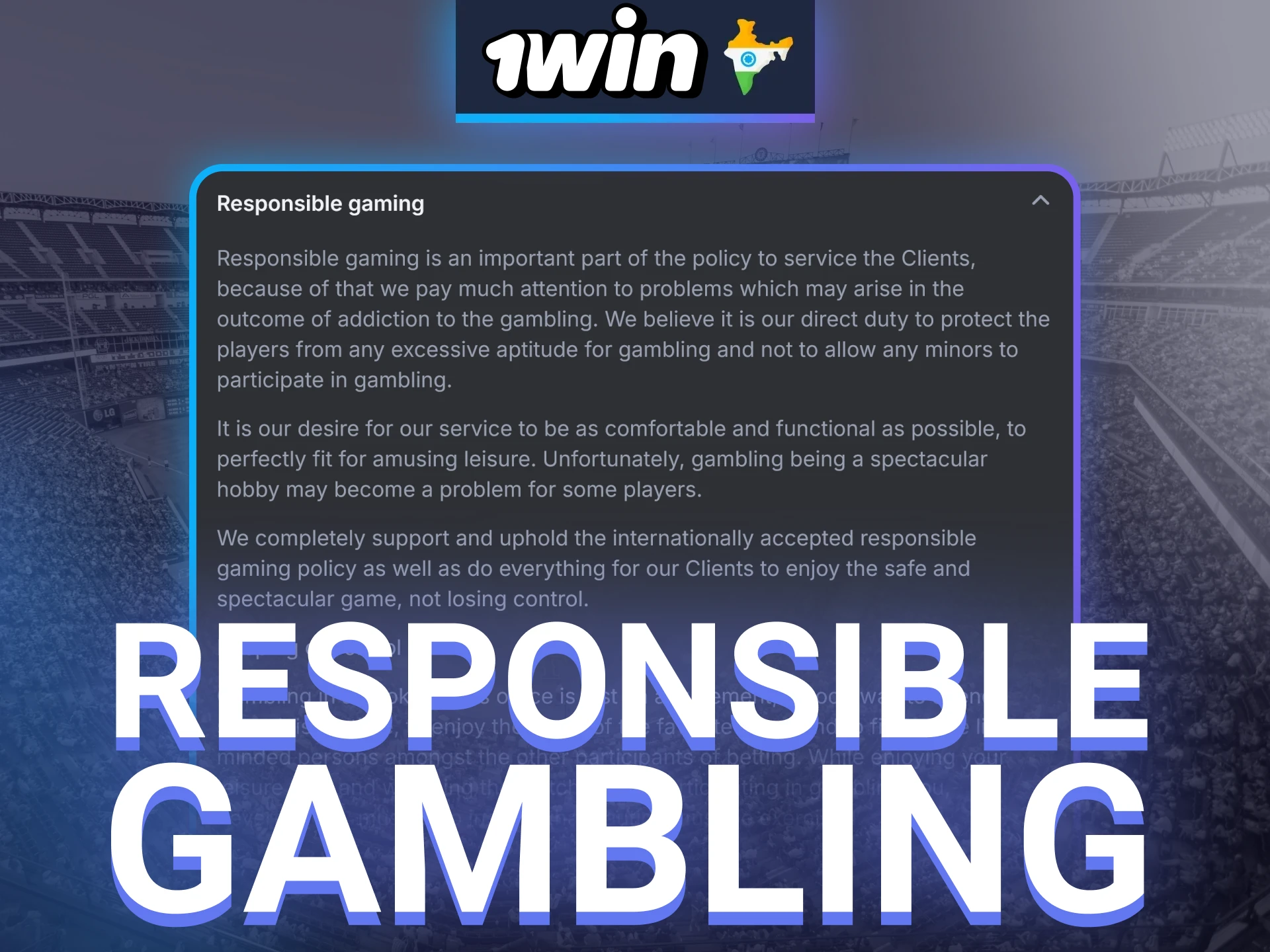 Play wisely and prioritize responsible gambling at 1win.