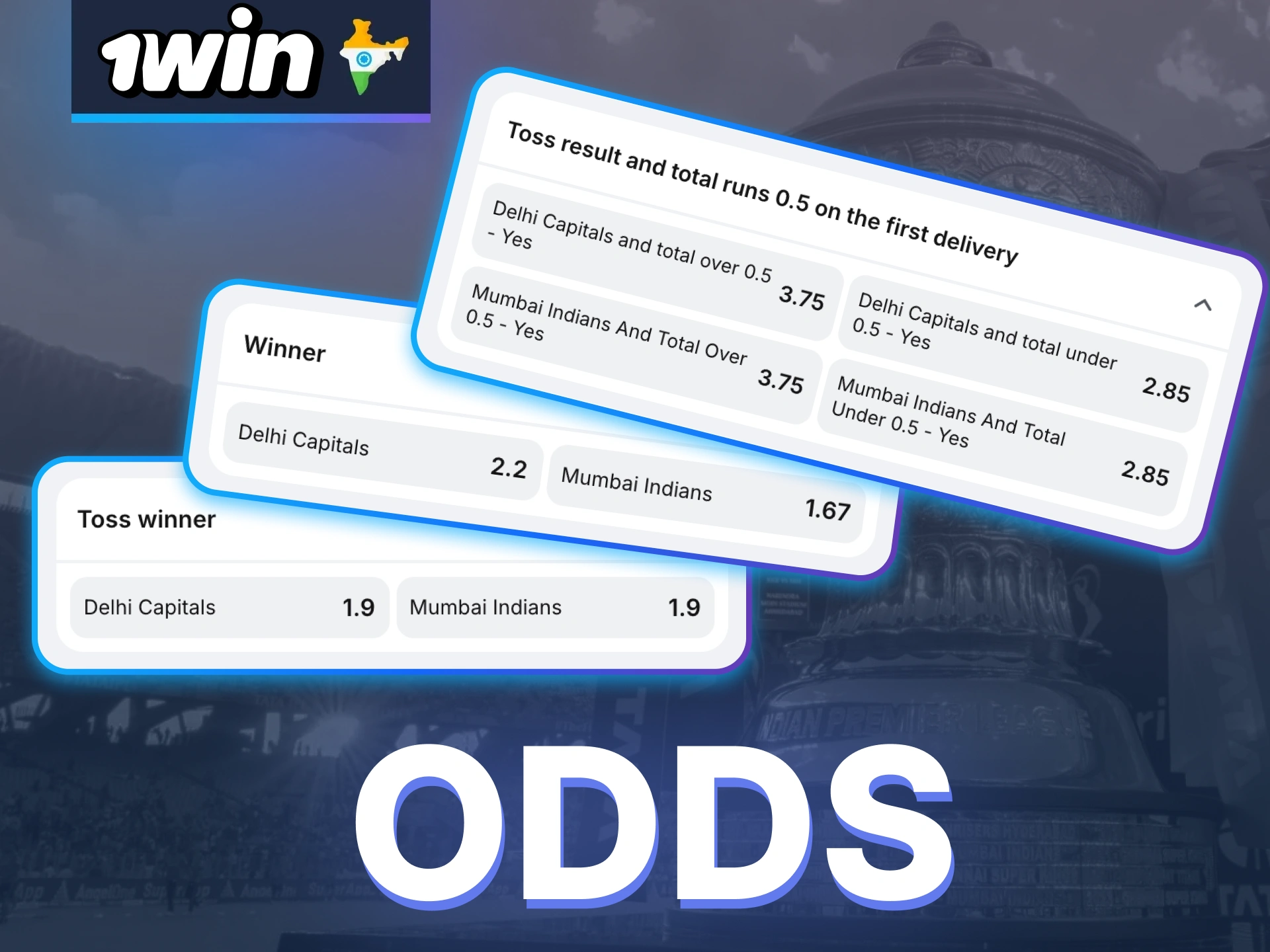 Check odds on 1win and make smarter IPL predictions with competitive rates and clear favorites.