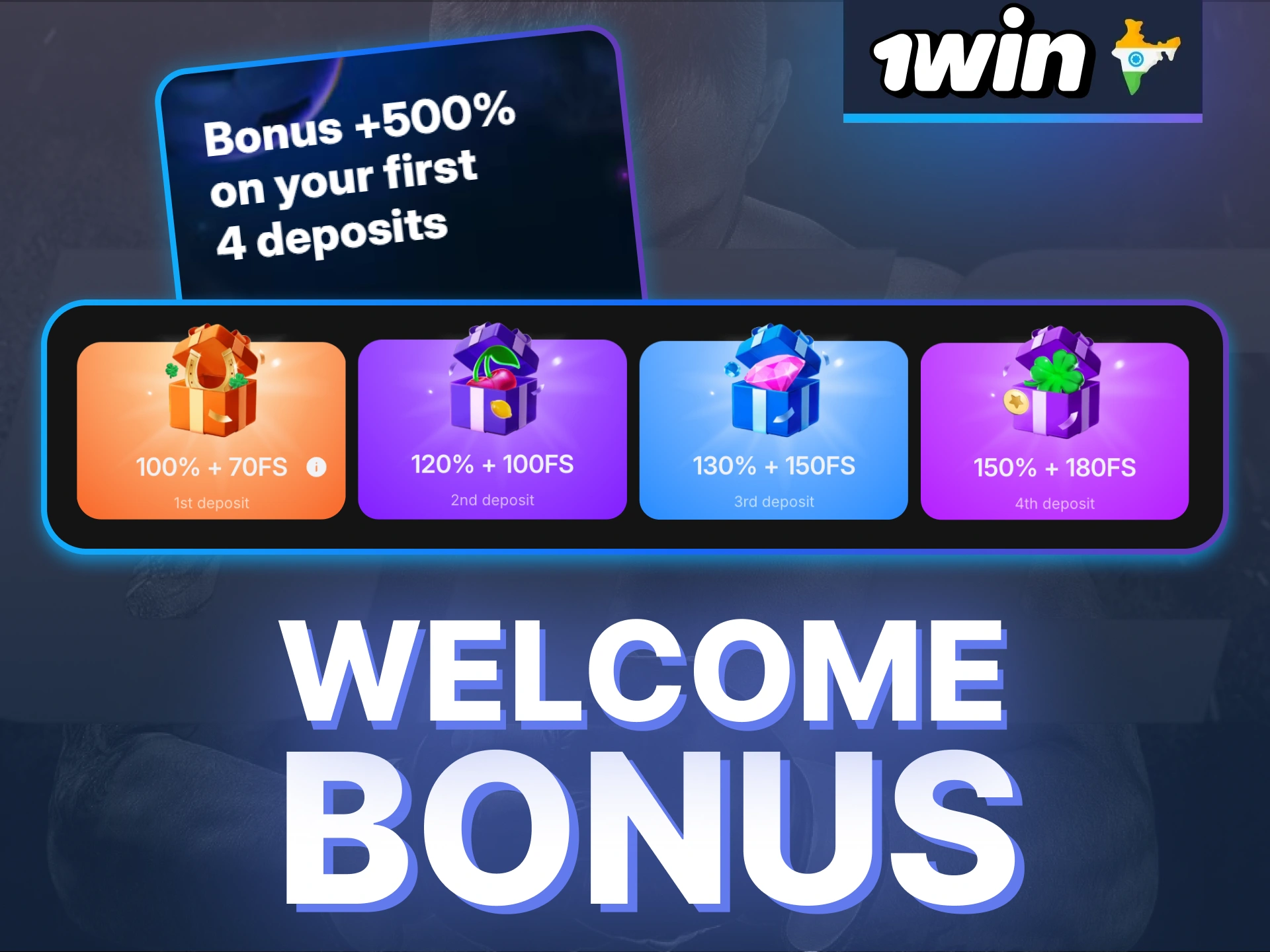 Boost UFC betting on 1Win and unlock a powerful welcome bonus across your first deposits.